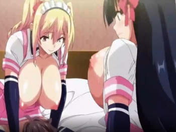 【アニメエロ】【アヘ顔】「どう?私の膣内気持ち良いかな?♡」爆乳メイド二人が可愛いショタ君とメロメロご奉仕なか出しエッチ♡の画像