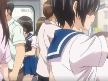 ［すけアニ］電車内で犯〇れるたわわなおっぱいJK！制服着衣のまま公開凌辱レ〇プされ子宮にセックス孕ませセックス！の画像