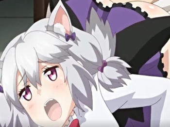 ［すけアニ］ケモミミ美少女が着衣のまま押し倒されてバックから桃尻撫でられながらおちんぽ挿入中出しピストン！の画像