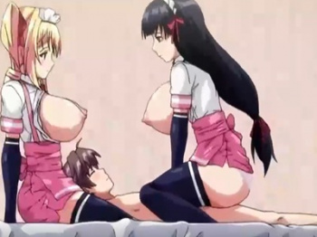［すけアニ］二人の淫乱変態メイドたちから迫られてショタ肉棒しゃぶり手コキフェラご奉仕イチャラブ3PSEX♡の画像
