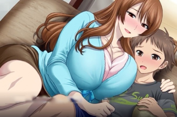 ボテ腹妊婦のおばさんが痴女過ぎ！射精したばかりのショタチンポを追撃手コキ?の画像