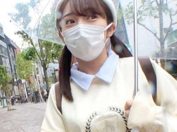 【美尻×素人】潮吹きお漏らしやザーメン顔射ぶっかけセックスしておさげヘアの激カワ美人JDがシコい展開！の画像
