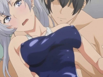 【エロアニメ】水泳部部長さん、競泳水着好きすぎて女子からクレームが！仕方がないから風紀委員が着て飽きるまで触らせてあげる！の画像