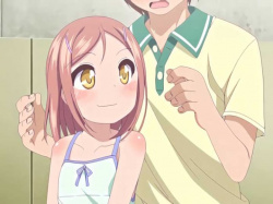 【エロアニメ】「はい！お兄ちゃん！どうぞ～♪」300円のお菓子で何でも言うこと聞くカワイイ（ちょろい）少女、これでプニプニした身体を触り放題の画像