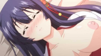 【エロアニメ】「私で気持ち良くなって欲しいです♥」清楚な巨乳巫女JKが大好きな人と結ばれる！おまんこ禊ぎえっちで処女喪失しちゃった！の画像