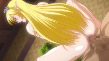 【エロアニメ】「エルフの未来なんてどうでもいい！」おまんこ全開！大開脚騎乗位で発射寸前チンポを一心不乱に腰を振りまくる巨乳エルフ姫！の画像