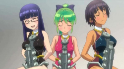 【エロアニメ】SEX勝負でふたなり留学生に敗北した三人、何やらおかしな器具を股間に装着されてしまう！最後の勝負はふた部部長に託された！の画像