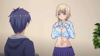 【エロアニメ】「してくれませんか？」いきなり友達のパパの前で、自ら上着をたくし上げ、可愛い乳房を露出させて迫ってくる！の画像
