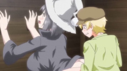 【エロアニメ】デート中に我慢できず路上でおっぱい揉みしだく！内気な爆乳魔女お姉さんが年下男子の性欲処理...拒絶できない運命の野外中出し。の画像