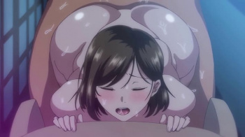 【エロアニメ】息子が寝た後、再び彼らの元へ、露天風呂でのパイズリ奉仕から部屋での定点中出しまで、性欲モンスターと化した人妻が朝まで貪り合う！の画像