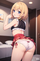 パンティー姿のプリケツな女の子の画像