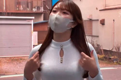 22歳の学生さんはFカップの透けブラ美人!徐々にHな質問され脱がされ「したくなっちゃった」?の画像