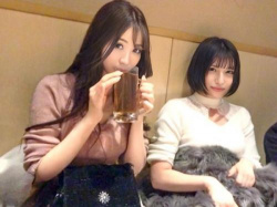 ［素人ナンパ］顔良しダブル巨乳でノリも良いw泥酔ギャルをホテル連れ込み『ヤッちゃう？♡』生ハメ乱交セックスにwの画像