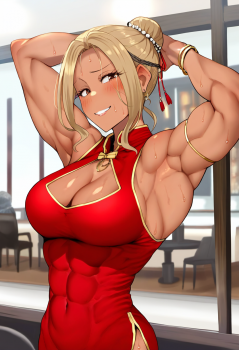 朝からチャイナドレス黒ギャルを上納します！の画像