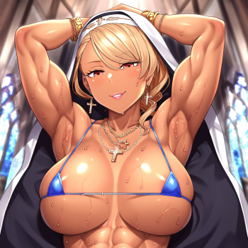 懺悔するつもりが、腹筋バキバキのシスターがいたので、ハメてぇって思ってしまった件の画像