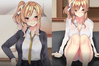 いかにも女学生な白パンを無防備に見せてくるビッチJK！無毛の膣をチンポで味見?の画像