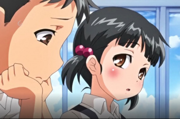 クラスメイトとスク水セックス！水着ズラして膣奥ピストン！声を殺して感じる姿が可愛いロリ娘?の画像
