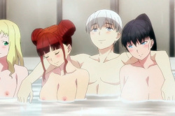 むっちり巨乳で巨尻な女学生と仲良くお風呂…ヌルヌル泡泡洗体でハーレム状態?の画像