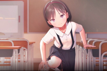 自らパンツを下ろし妖艶にセックスに誘うマセガキ！無毛の膣を押し開き子宮激突きの杭打ちピストン?の画像