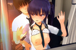 誰もいない教室でイチャラブ姦！小ぶりなオッパイを揺らして後ろからパンパンSEX…精子トロ～リ生中出し?の画像