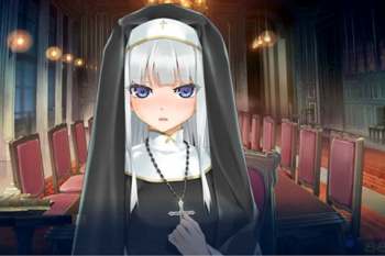 まだ幼い聖女がデカチンポをグポグポ喉奥フェラ！押さえつけられ口内にどっぷり出されちゃう罰当たり姦?の画像