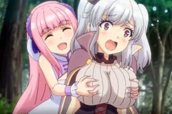 見た目は女の子だが反り勃つチンポが！豊満なおっぱいをモミモミされ青姦されちゃう…どっぷり生出し?の画像