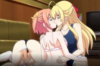 「私がイカせてあげる」女の子同士で舌を絡ませ濃厚キス…トロ顔がエッチな美少女にお城からズッポリ生ハメ?の画像