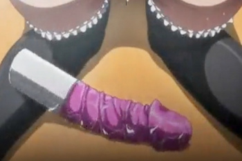 激しく唸る極太バイブを２穴挿入！そのまま後ろからチンポ突き立てられ快感潮吹きのゴスロリ少女?の画像