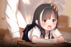 反り勃ったビンビンの大人チンポを勢いよく膣奥までズポッと挿入！女の子の痛々しい表情がたまらない…狭い膣にどっぷり生出し?の画像