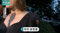 NHKの巨乳お天気お姉さん　セミの抜け殻をつけられる！の画像