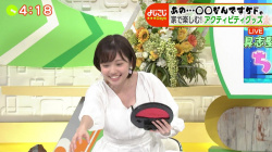 田中瞳アナ　ハプニングで胸のふくらみがチラ見え！！【GIF動画あり】の画像