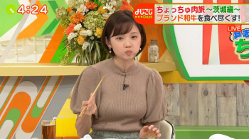 田中瞳アナ　ニットでおっぱい強調！！【GIF動画あり】の画像