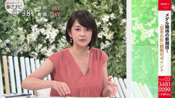 鈴木奈穂子アナ　脇 ＆ 透けた肩紐！！の画像