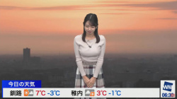 角田奈緒子キャスター　ニットの巨乳がくっきり天気予報！！の画像