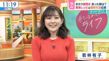 若林有子アナ　ニットで巨乳が強調される！！の画像