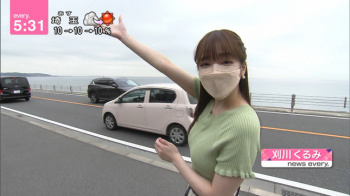 刈川くるみアナ　ピタピタのニットで豊乳がクッキリ！！の画像