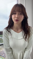 森香澄アナ　純白ピチピチ衣装で巨乳が激しくクッキリ！！【GIF動画あり】の画像