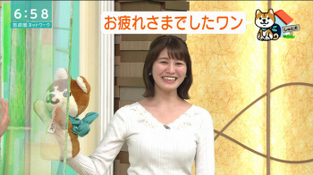 市村紗弥香キャスター　セクシーニットで番組卒業！！の画像