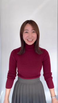 杉原凜アナ　巨乳がくっきりのニットで新年の抱負を語る！！【GIF動画あり】の画像