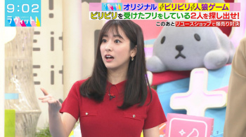 田村真子アナ　ニットで胸元強調！！の画像