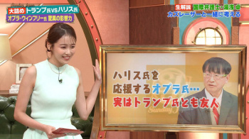 良原安美アナ　ピタピタのノースリーブに浮き出るポッチ！！の画像