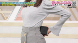 白木愛奈アナ 巨乳がくっきり!! 健康グッズエクササイズ【GIF動画あり】の画像