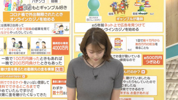 良原安美アナ　ニットで巨乳がくっきり！！の画像