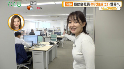 佐藤ちひろアナ ピタピタニットのレポートでブラ線くっきり!!【GIF動画あり】の画像