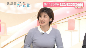 鈴江奈々アナ　ピタピタのニットで胸を強調！！【GIF動画あり】の画像
