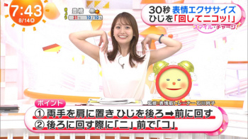 井上清華アナ　ノースリーブで脇全開ポーズ！！の画像