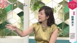 鈴木奈穂子アナ　ノースリーブに脇汗！！の画像
