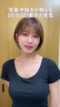 市村紗弥香キャスター　巨乳くっきり天気予報！！【GIF動画あり】の画像
