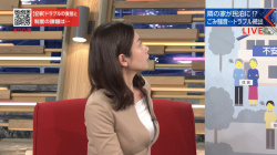 桑子真帆アナ　巨乳、肩紐チラ見え！！【GIF動画あり】の画像