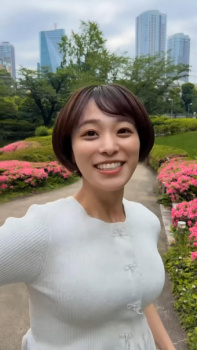 今井春花キャスター　ピチピチニットの巨乳が揺れる！！【GIF動画あり】の画像